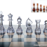 Pièces d'échecs en plastique AMBRE TRANSPARENT