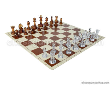 Šahovski komplet transparent black