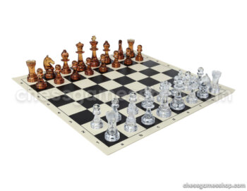 Chess set Transparent Black