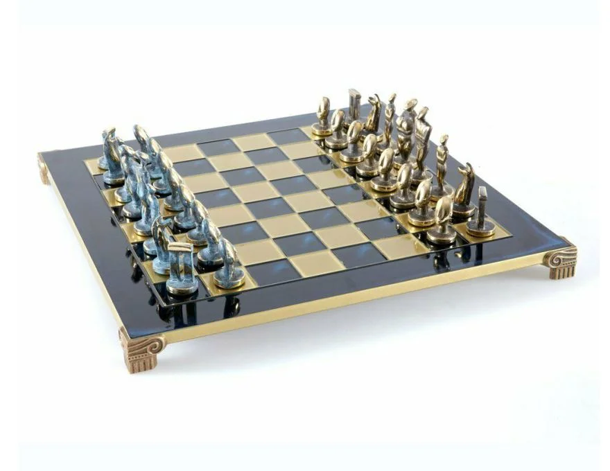 Juego de ajedrez antiguo cicládico azul