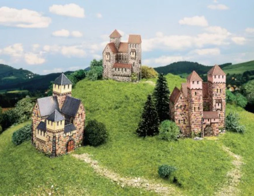 Rompecabezas 3D de cartón: 3 castillos pequeños
