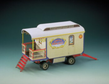 kartonska 3d sestavljanka cirkus prikolica