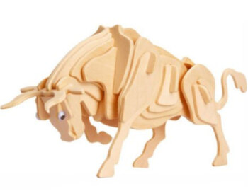 lesena 3d sestavljanka bik