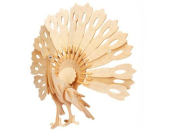 lesena 3d sestavljanka pav