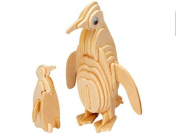 lesena 3d sestavljanka pingvin