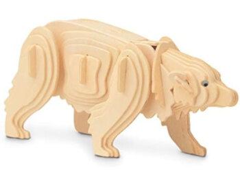 lesena 3d sestavljanka medved