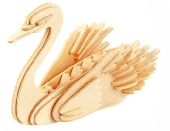 lesena 3d sestavljanka labod