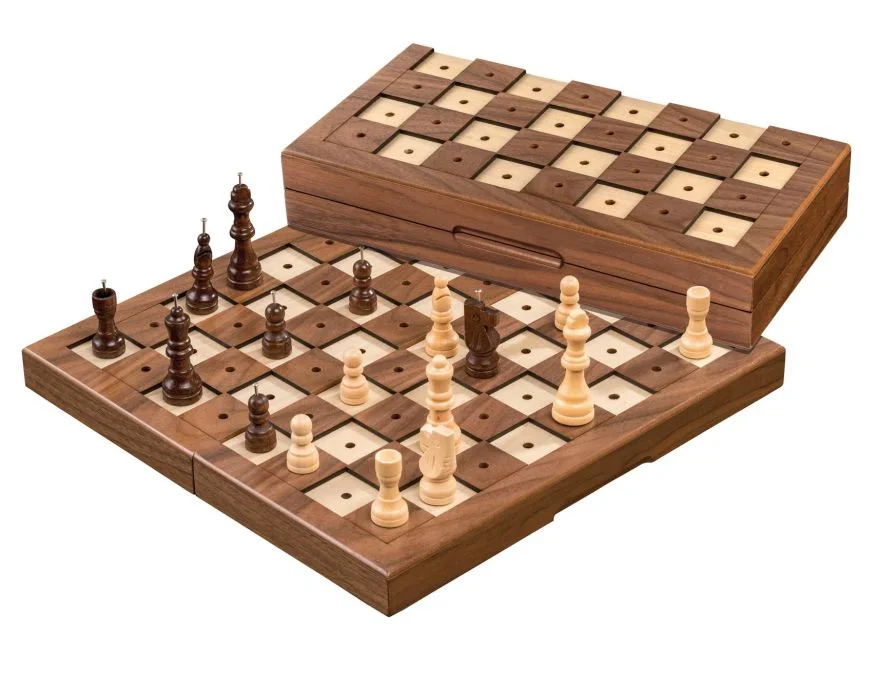 Jeu d'échecs pliable pour les aveugles et les malvoyants