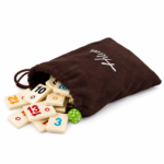 Ploščice za Rummy – 106 ploščic z vrečko in kocko