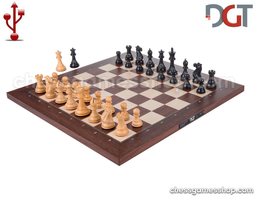 DGT e-Board USB de palisandro + Piezas CLASSIC